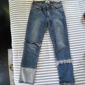 Patched/pieced Paige jeans
